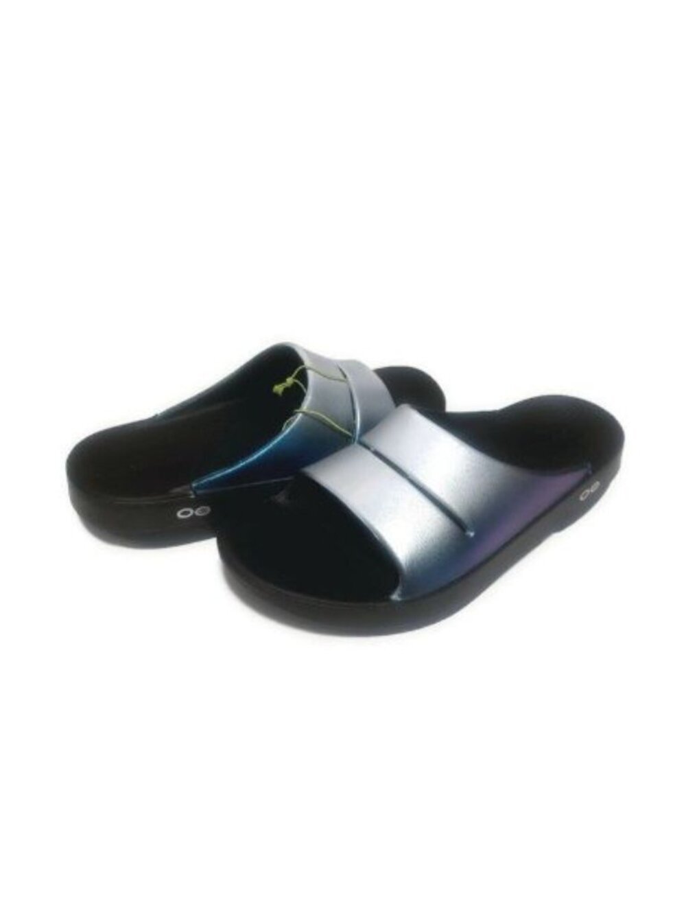 OOFOS Ooahh Luxe Recovery Slide Womens Size 8 EU 39 Sandal Metallic Frost Shoe T - Picture 9 of 9